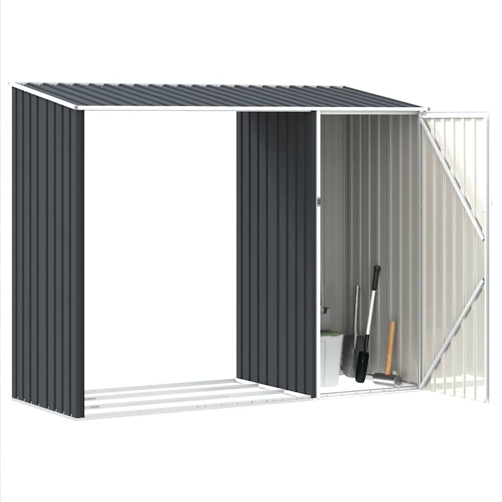 Garten Brennholzlager Anthrazit 245x98x159 cm Verzinkter Stahl
