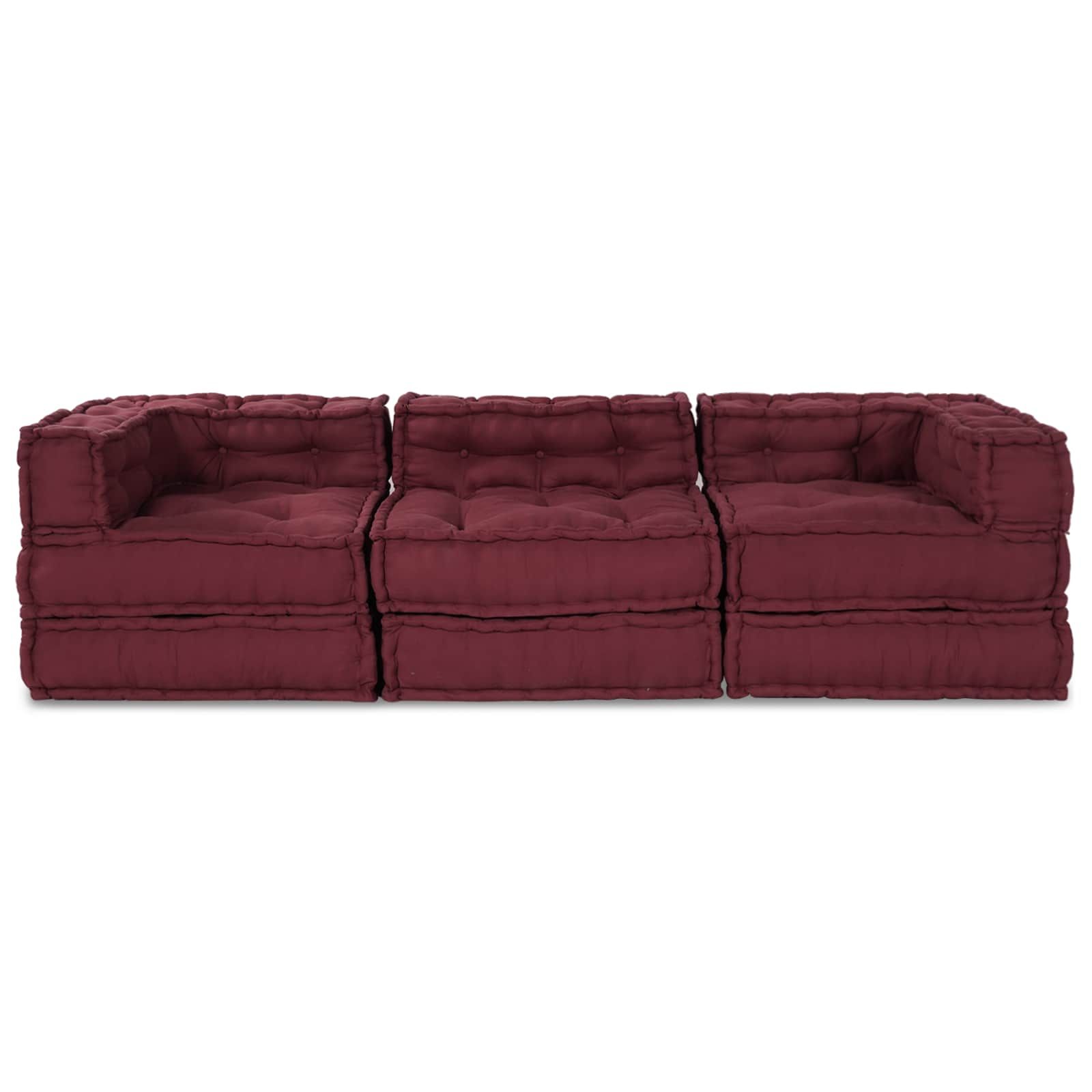 Modulare Sofagarnitur 3 pcs Kastanienbraun Stoff
