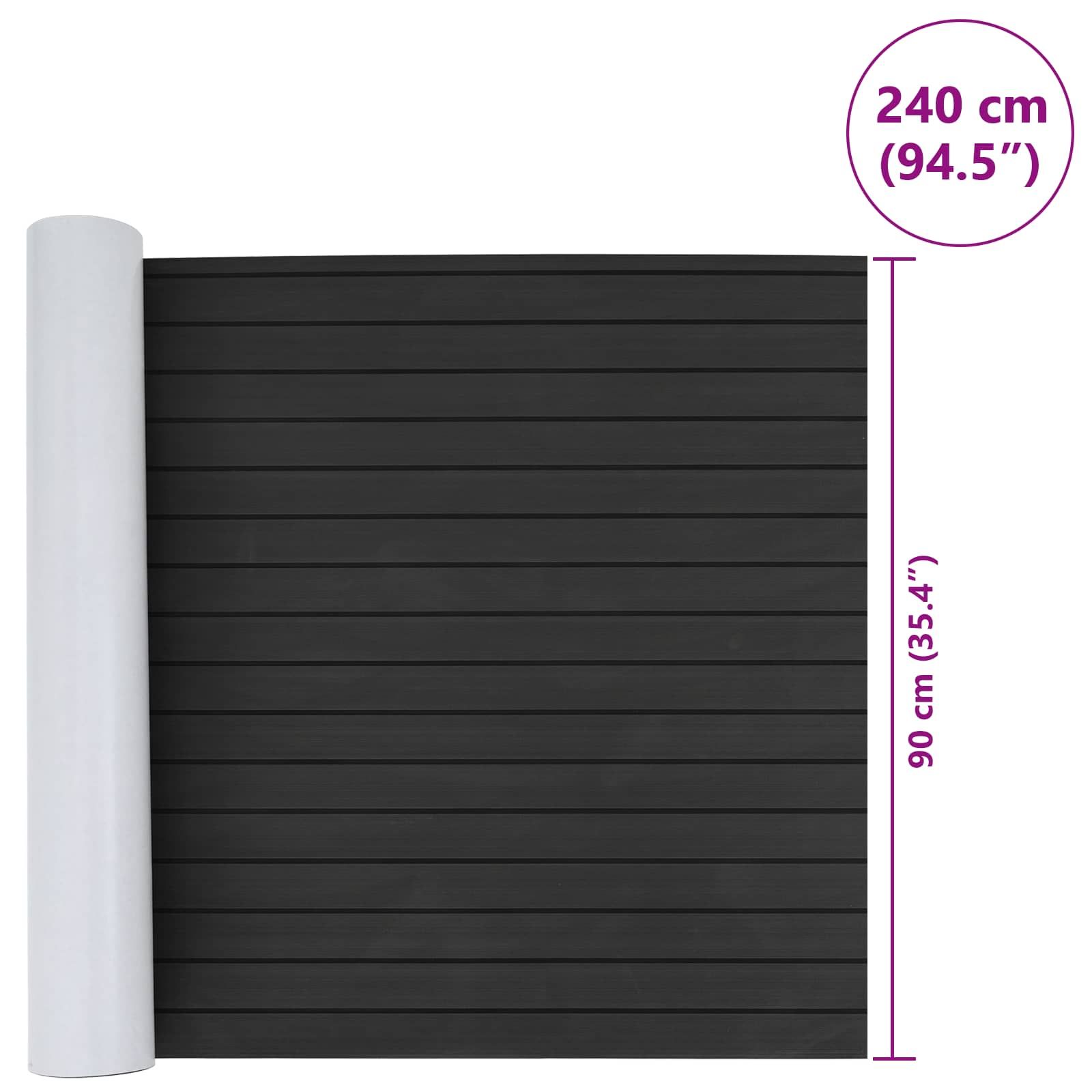 Bootsmatte Gestreift Dunkelgrau und Schwarz 240 x 90 cm EVA