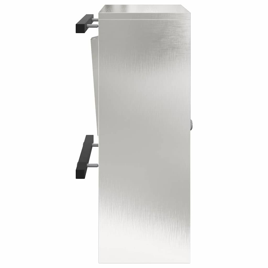 Briefkasten mit Speicher Silber 30 x 20 x 55 cm Edelstahl