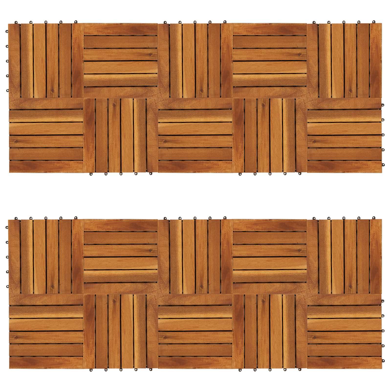 Terrassenfliese 20 pcs Braun 30 x 30 cm Akazien-Hartholz
