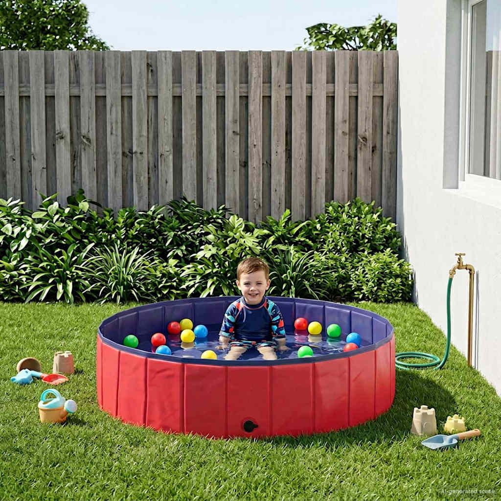 Kinder Schwimmbecken Rot und Blau Ø 120 x 30 cm