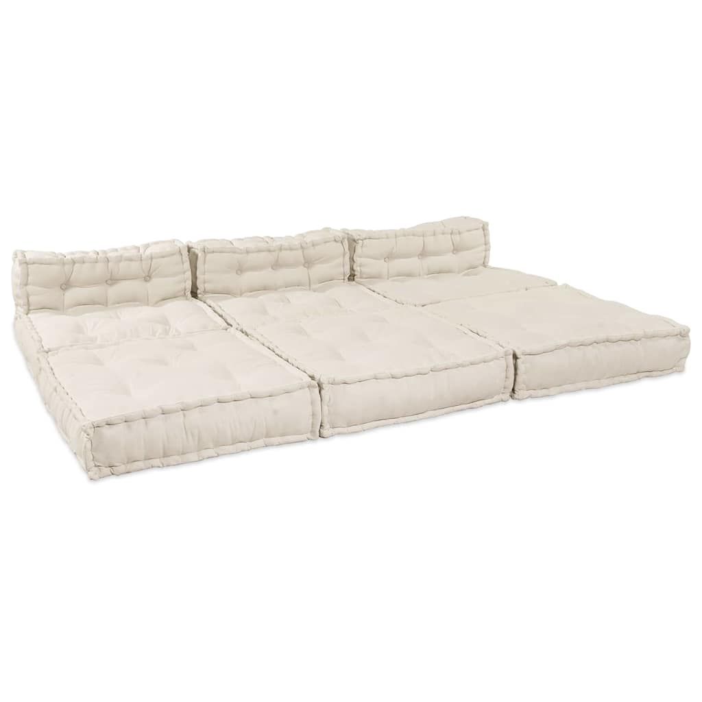 Modulare Sofagarnitur 4 pcs Creme Stoff