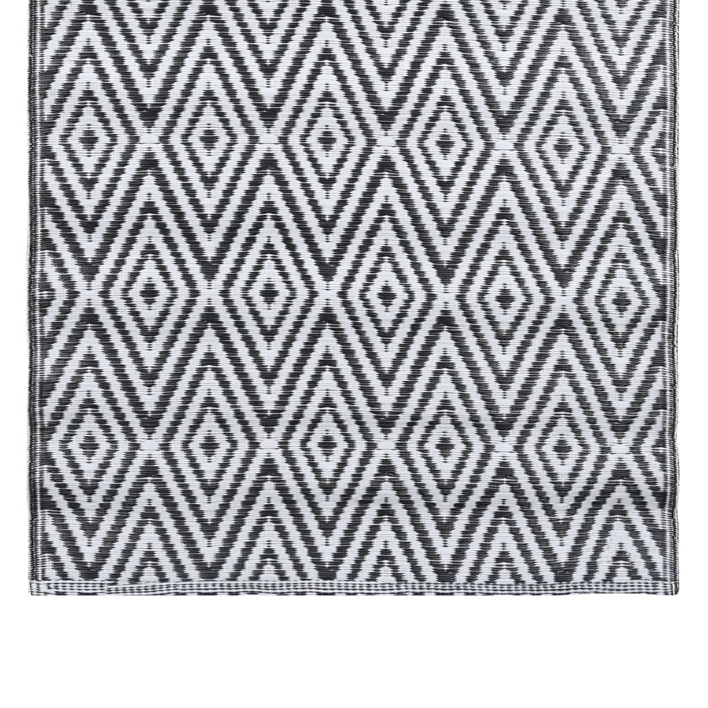 Outdoor-Teppich ARAKIL Weiß und Schwarz 120x180 cm PP