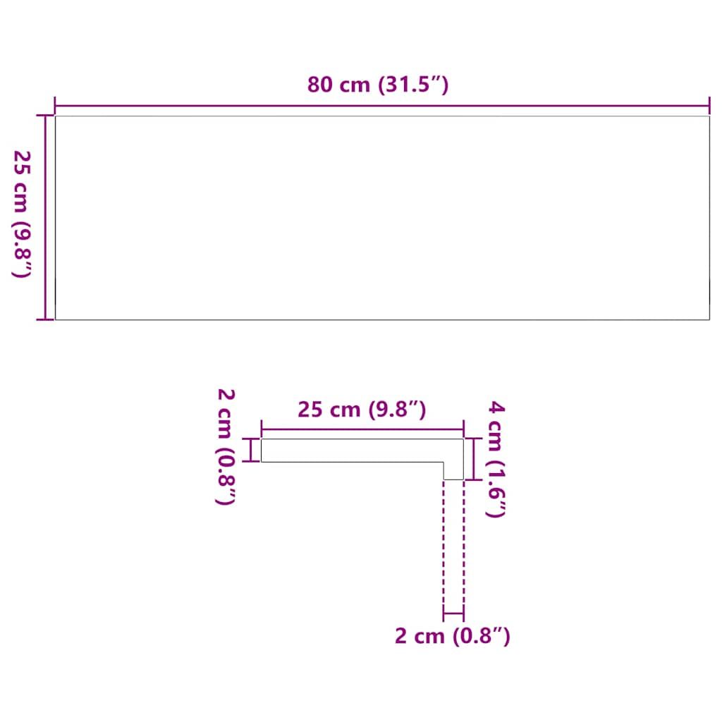 Treppenstufen 8 Stk. Braun-Schwarz 80x25x2 cm Massivholz Eiche