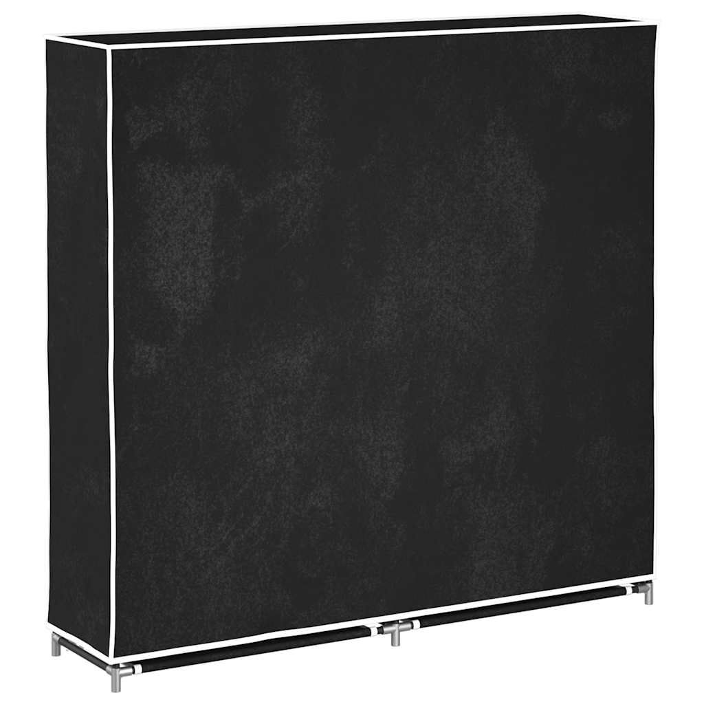 Stoff Schuhschrank mit Abdeckung 115 x 28 x 110 cm Schwarz