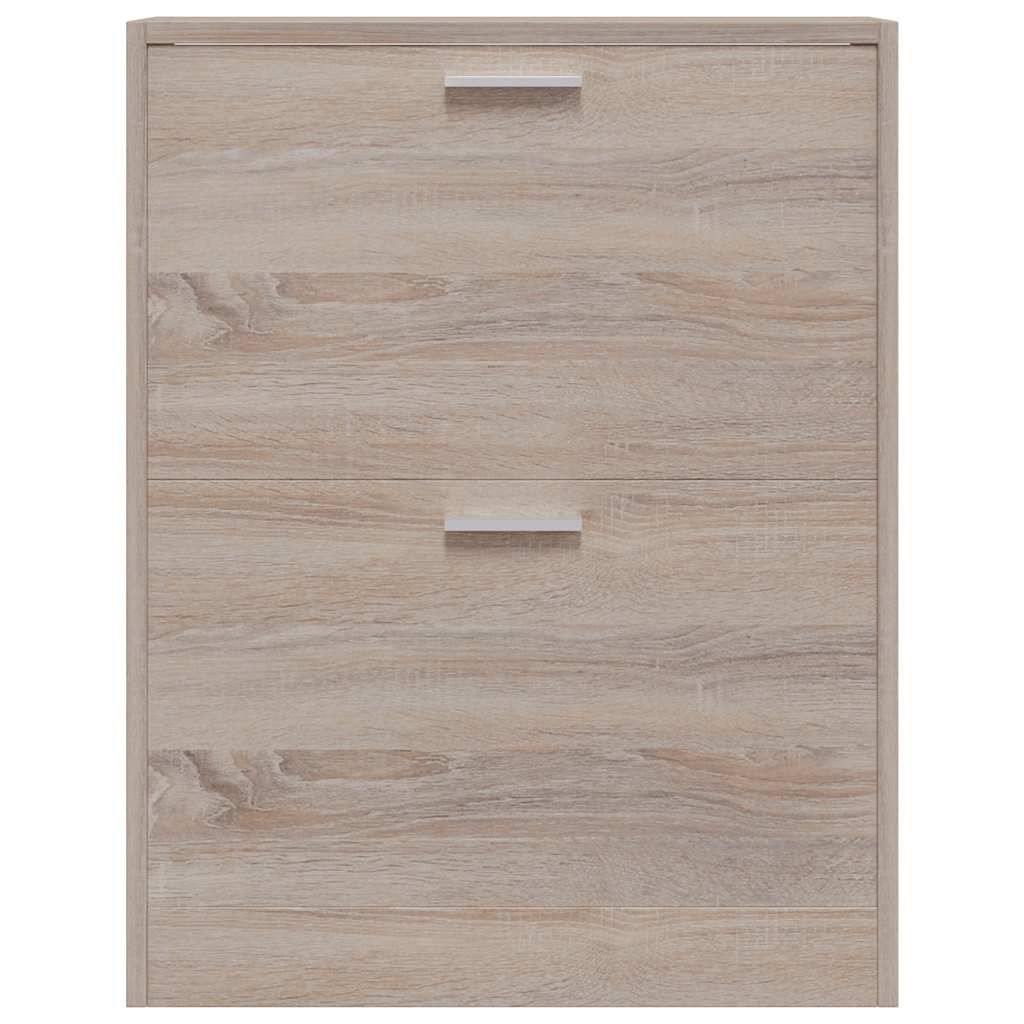 Schuhschrank Holz in Eichen-Optik mit 2 Schuhkippern