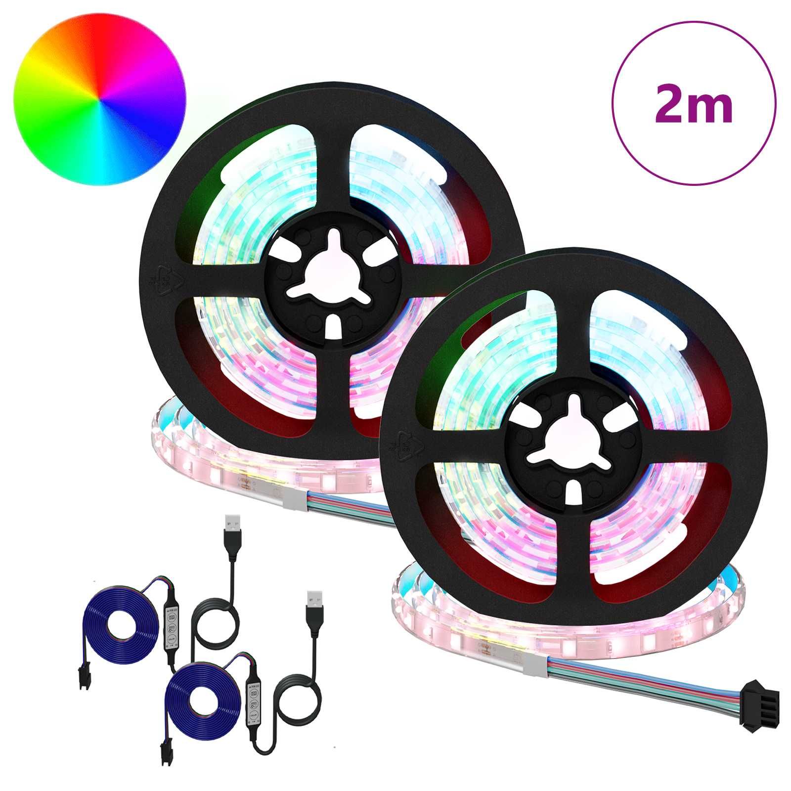 LED-Streifen 2 stk. Schwarz und Transparent