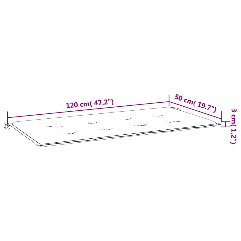 Gartenbank-Auflage Rot Karomuster 120x50x3 cm Oxford-Gewebe