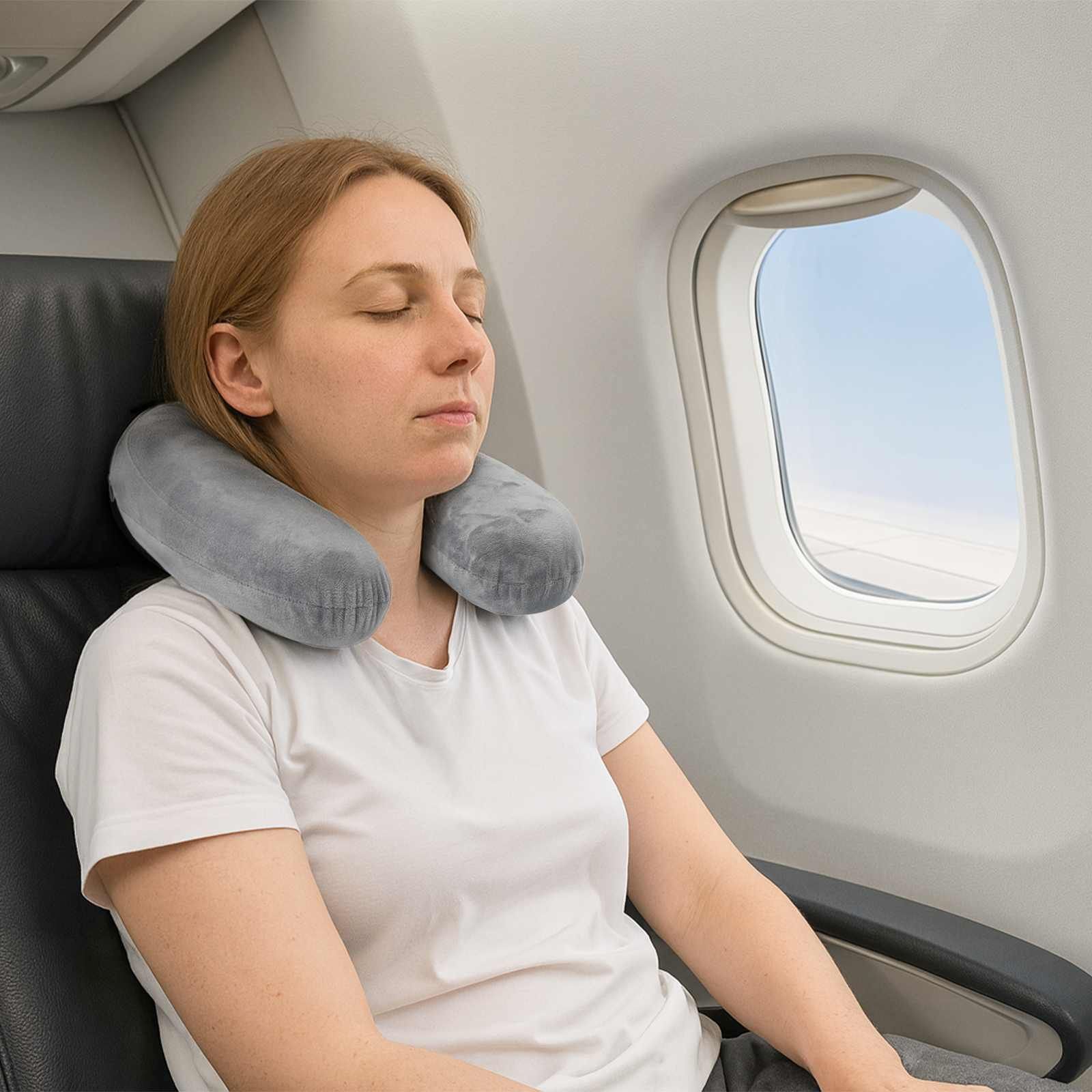 Reisekopfkissen für den Nacken Grau Viscoschaum