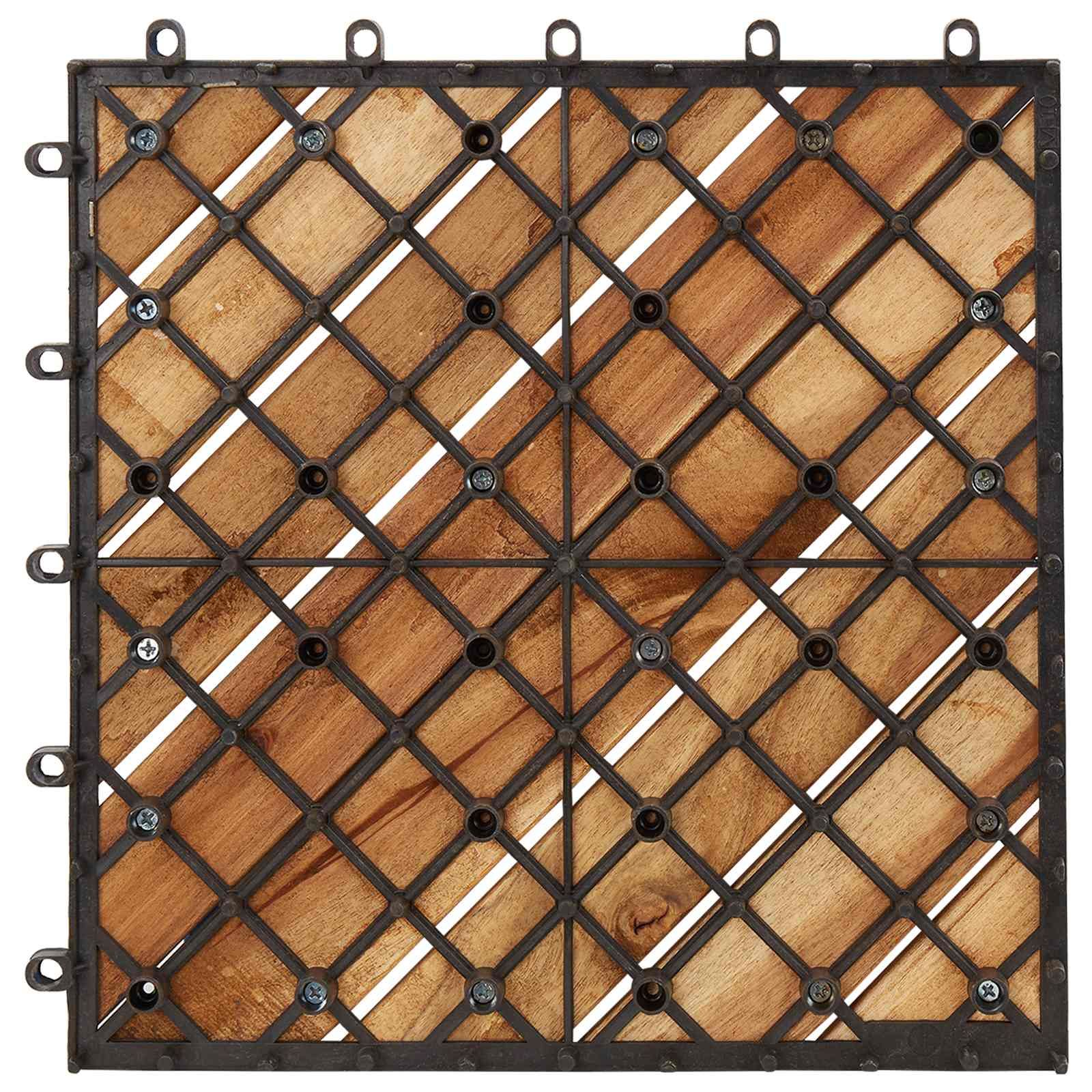 Terrassenfliese 30 pcs Braun 30 x 30 cm Akazien-Hartholz
