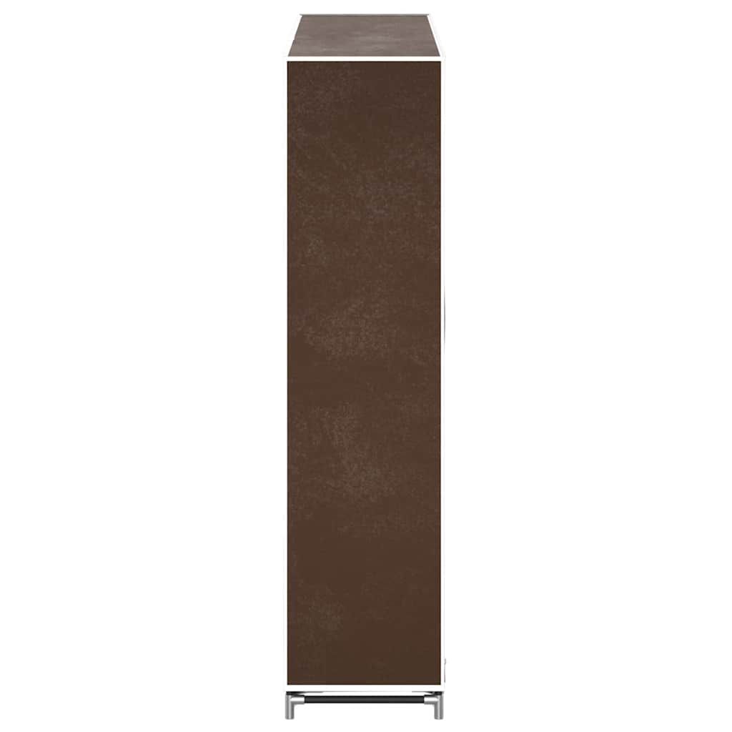 Stoff Schuhschrank mit Abdeckung 115 x 28 x 110 cm Braun