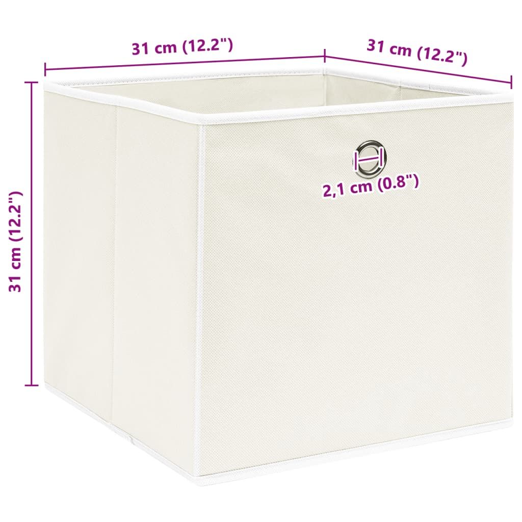 Aufbewahrungsboxen 10 Stk. Weiß 32x32x32 cm Stoff