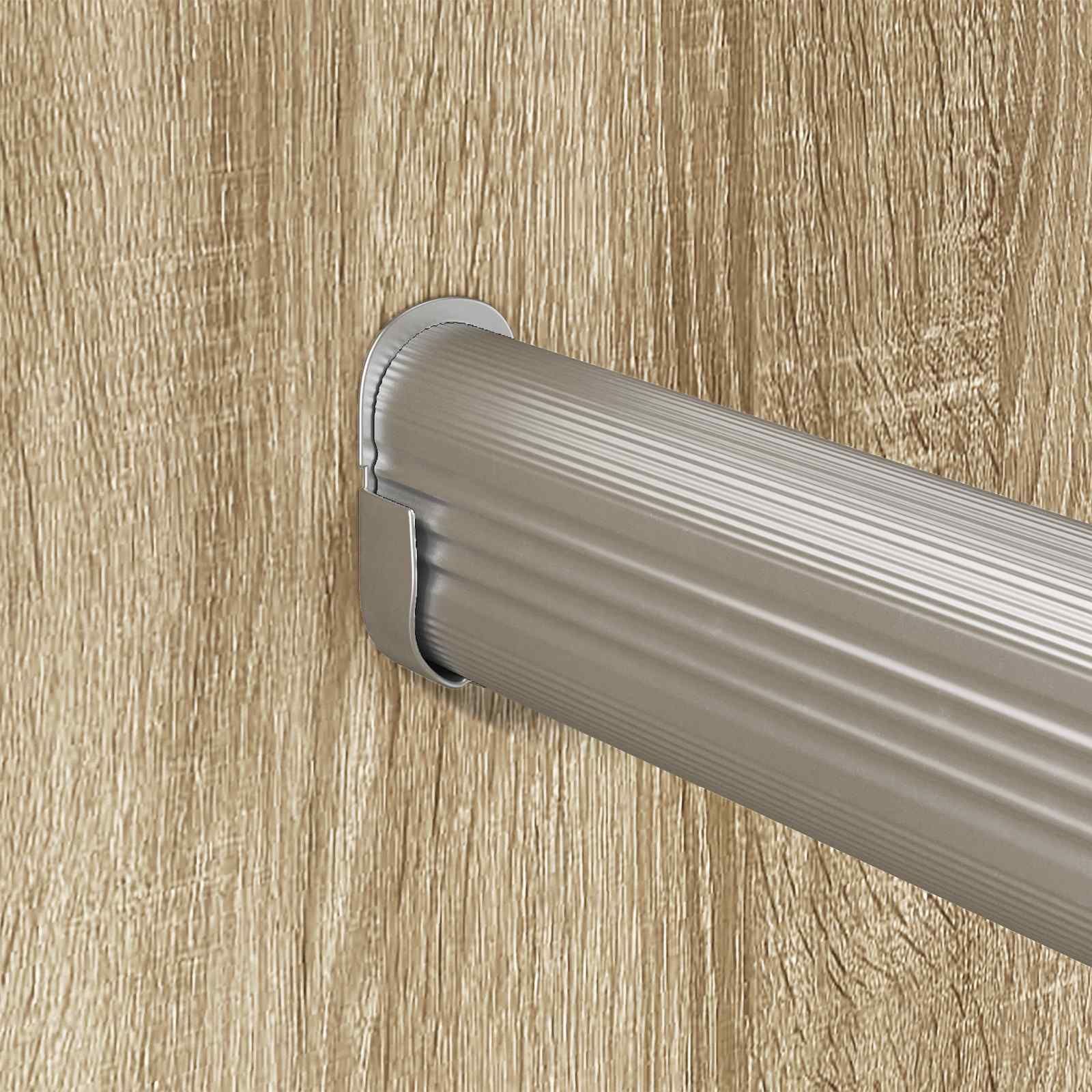 Kleiderstange 2 stk. Silber 464 x 15 x 29 mm Aluminiumlegierung