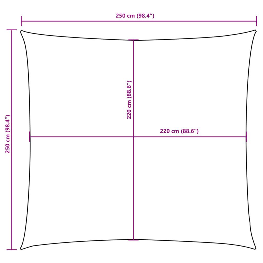 Sonnensegel Oxford-Gewebe Quadratisch 2,5x2,5 m Weiß
