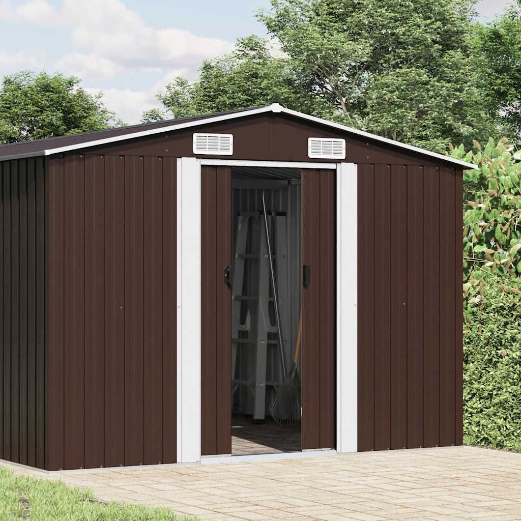 Gerätehaus 257x580x181 cm Metall Braun