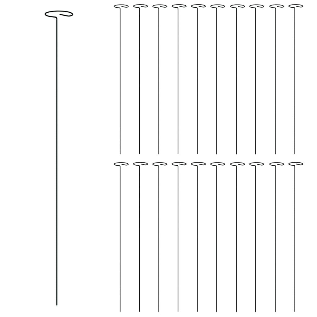 Pflanzenstützen 20 Stk. Dunkelgrün 61 cm Stahl