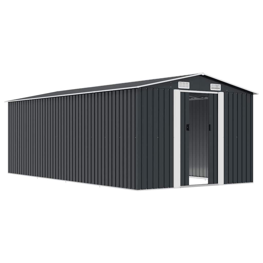Gerätehaus 257x489x181 cm Metall Anthrazit