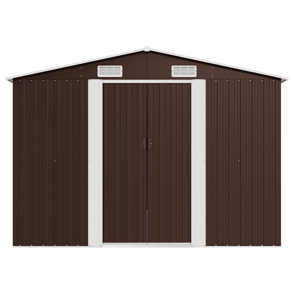 Gerätehaus 257x489x181 cm Metall Braun