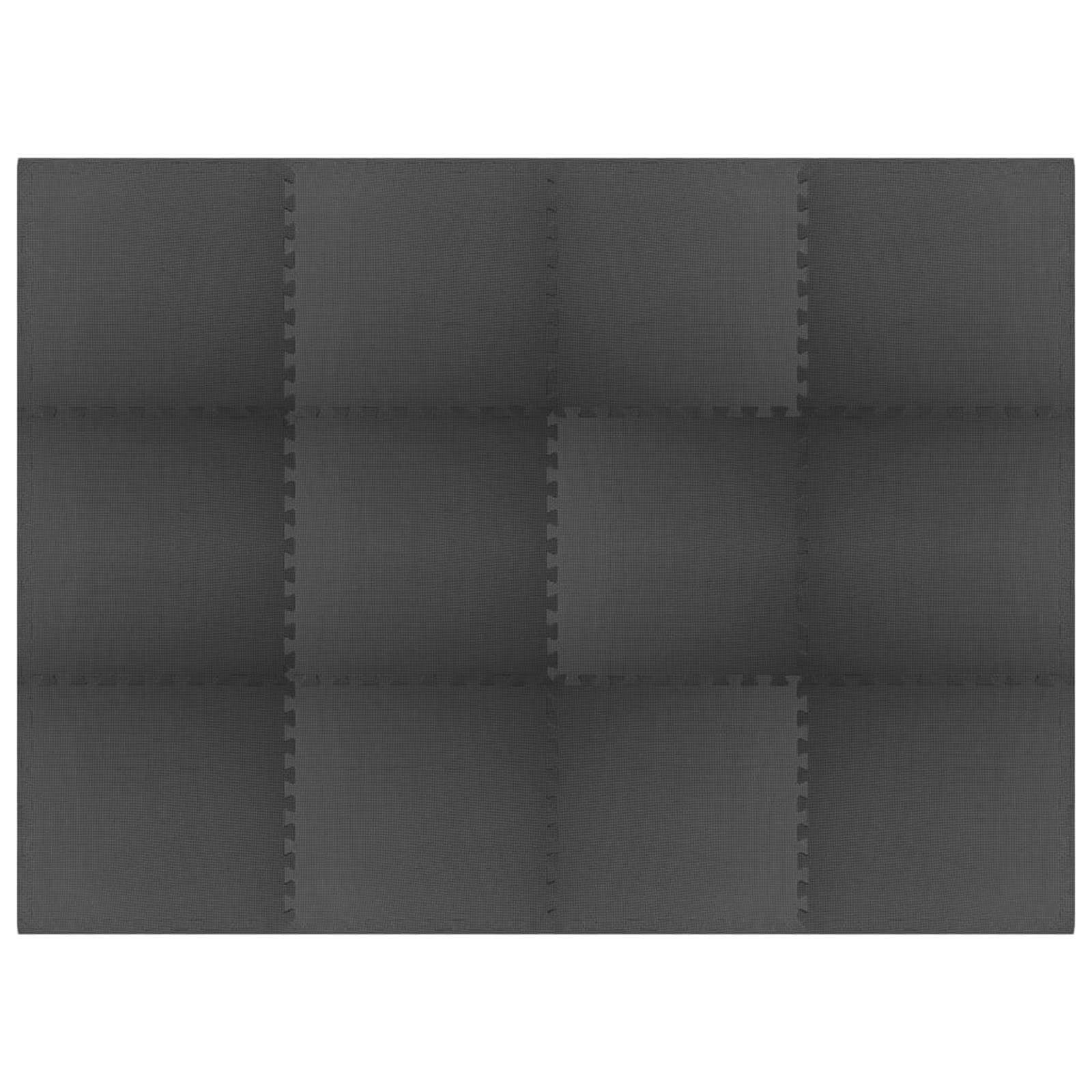 Pool Bodenschutzmatte 12 stk. Schwarz 4,32 ㎡ EVA-Schaum