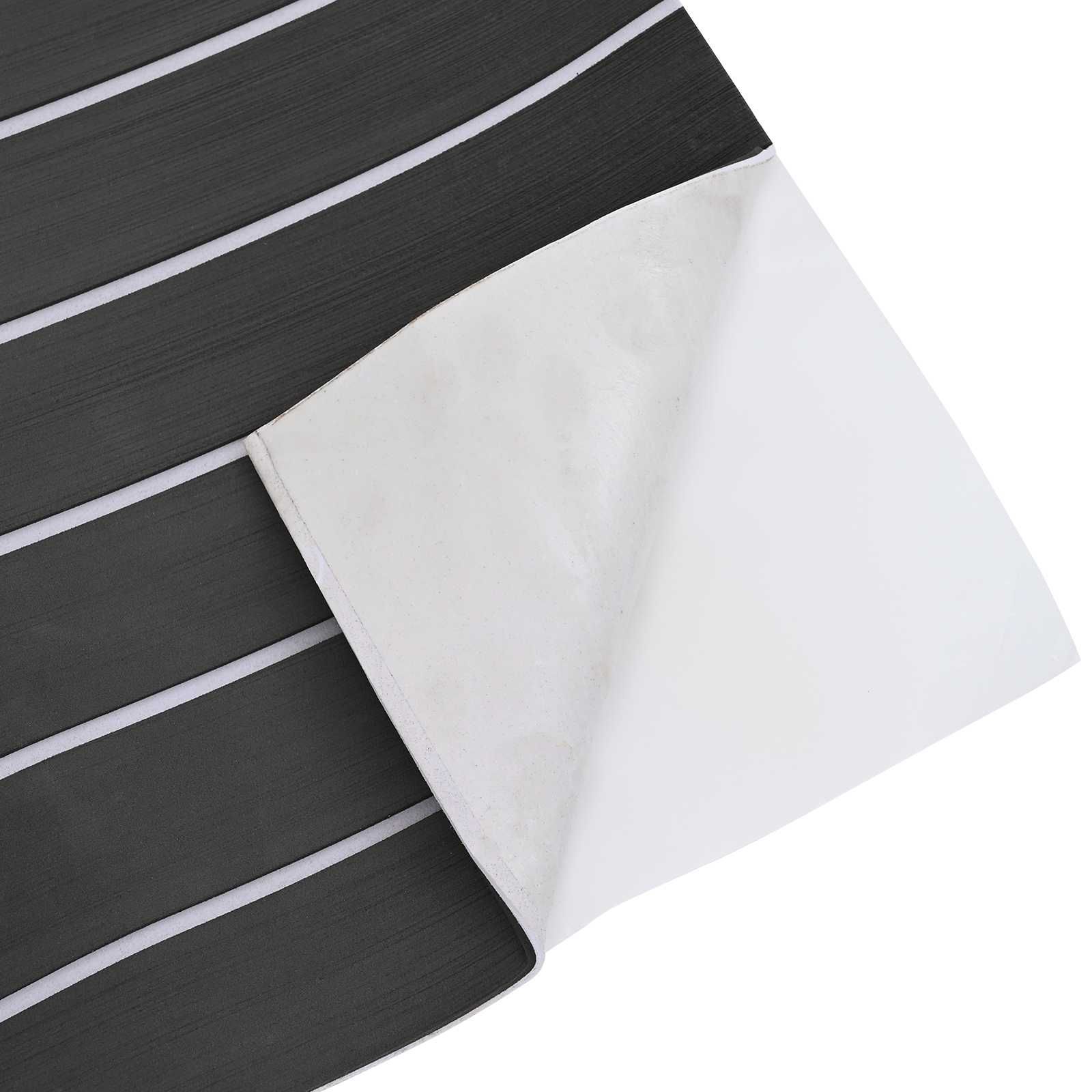 Bootsmatte Gestreift Dunkelgrau und Weiß 240 x 60 cm EVA
