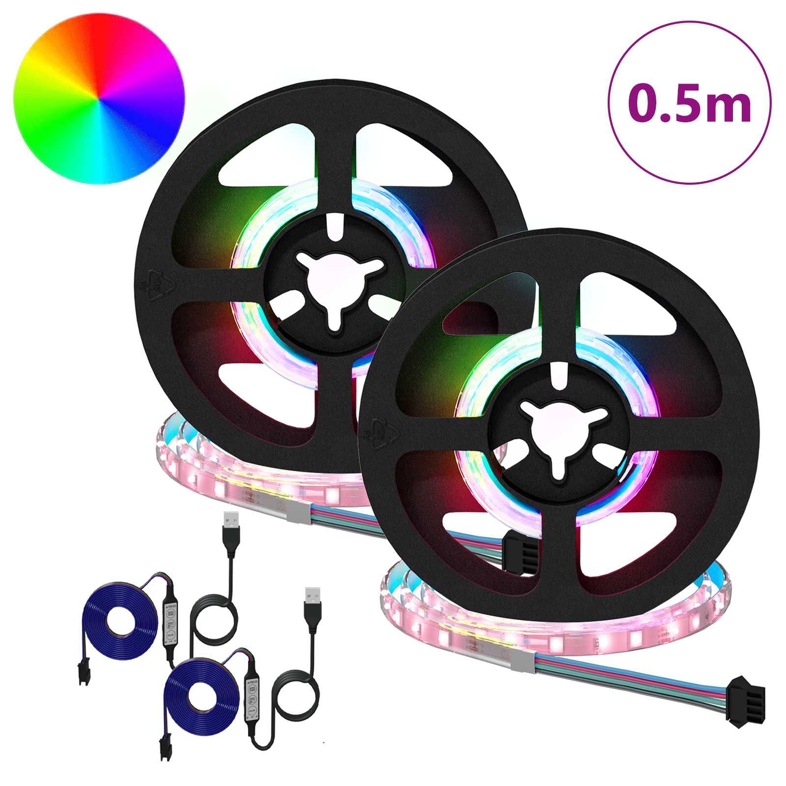 LED Streifen 2 pcs Schwarz und Transparent 250 mm