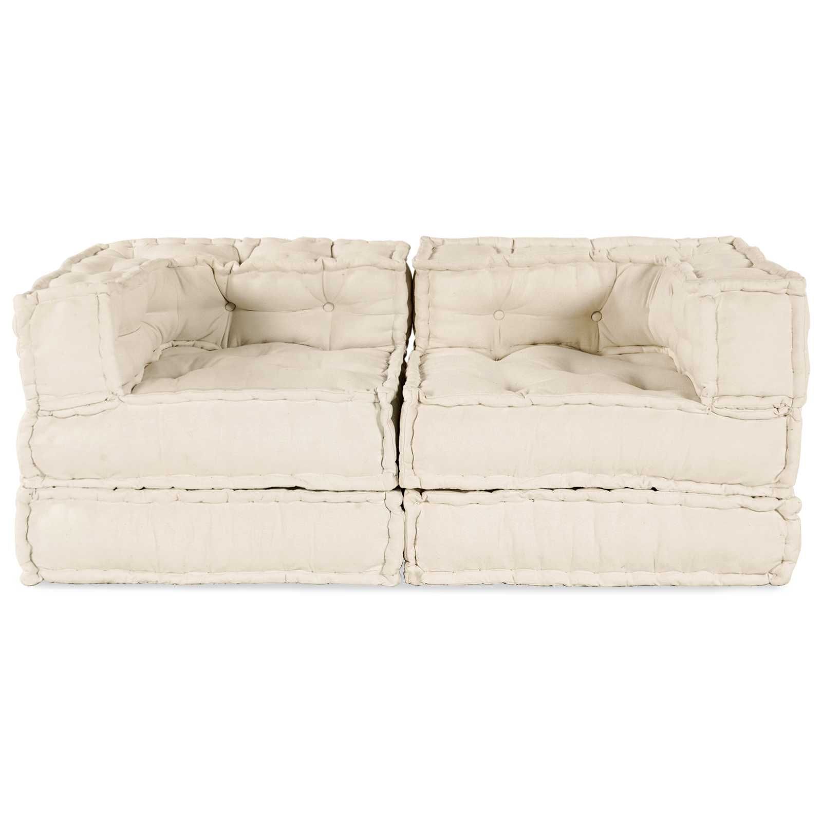 Modulare Sofagarnitur 2 pcs Creme 140 x 70 x 56 cm Stoff