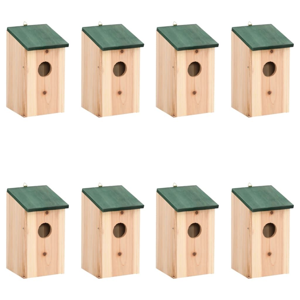 Vogelhäuser 8 Stk. Holz 12x12x22 cm