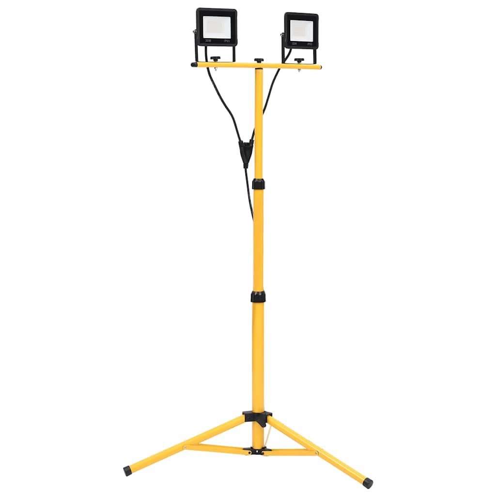 LED-Fluter mit Stativ 2x30 W Kaltweiß