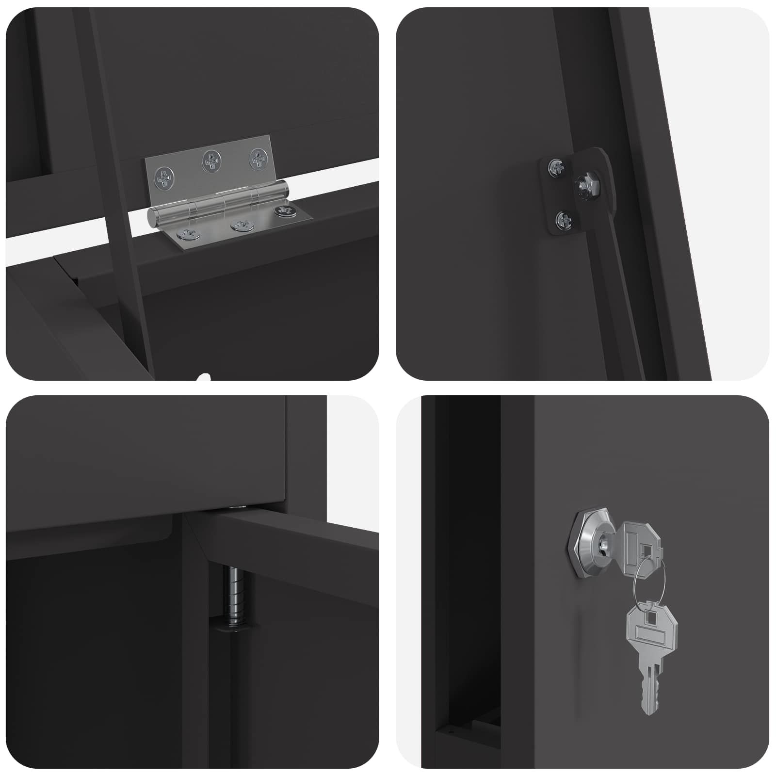 Paketdrop-Box mit Speicher Schwarz 44,5 x 29 x 110,5 cm Stahl