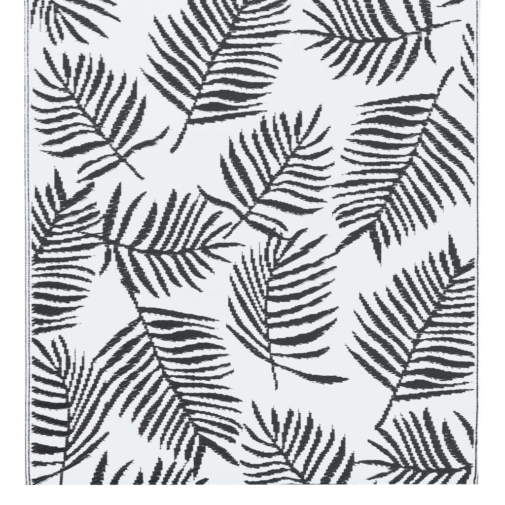 Outdoor-Teppich ARAKIL Weiß und Schwarz 160x230 cm PP