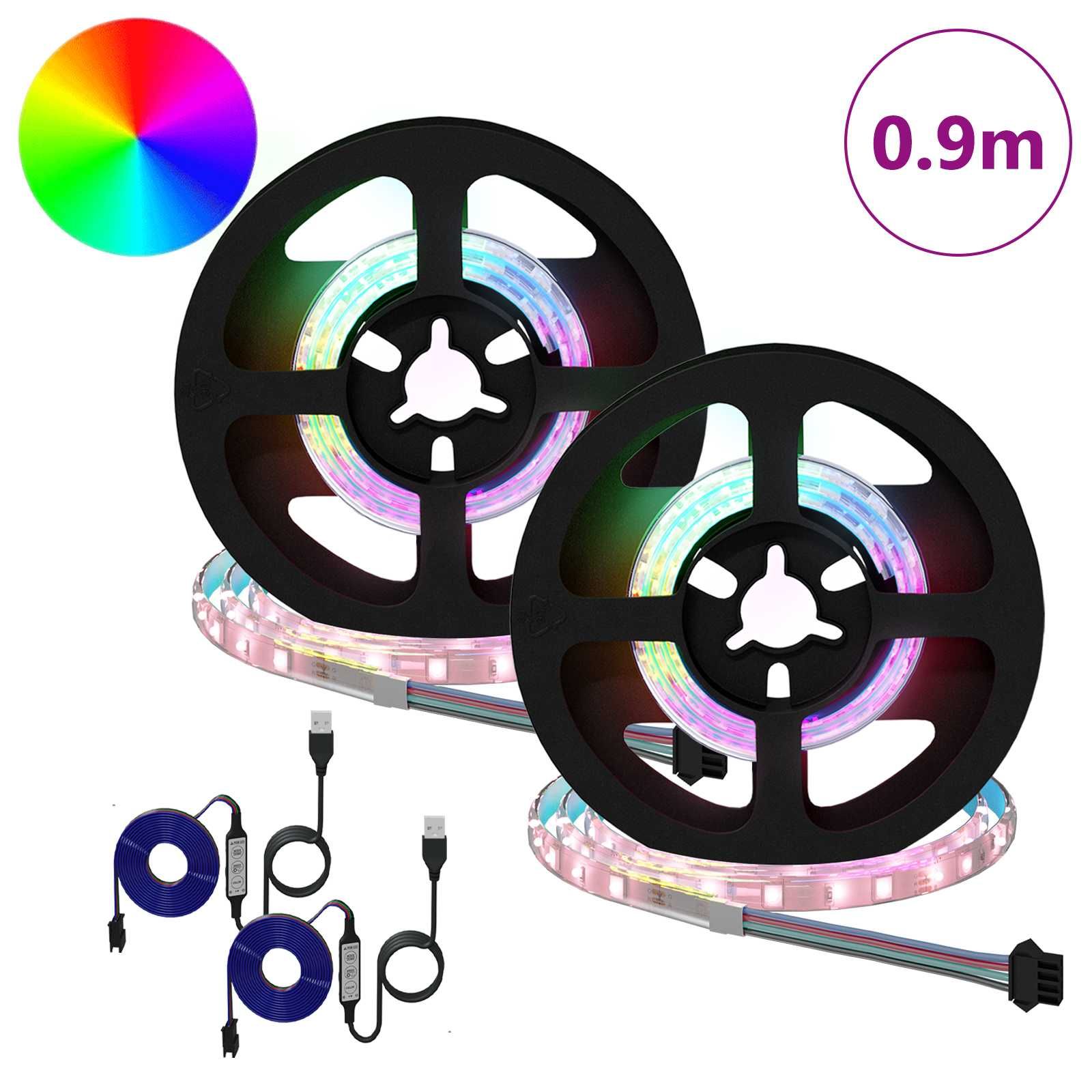 LED-Streifen 2 stk. Schwarz und Transparent
