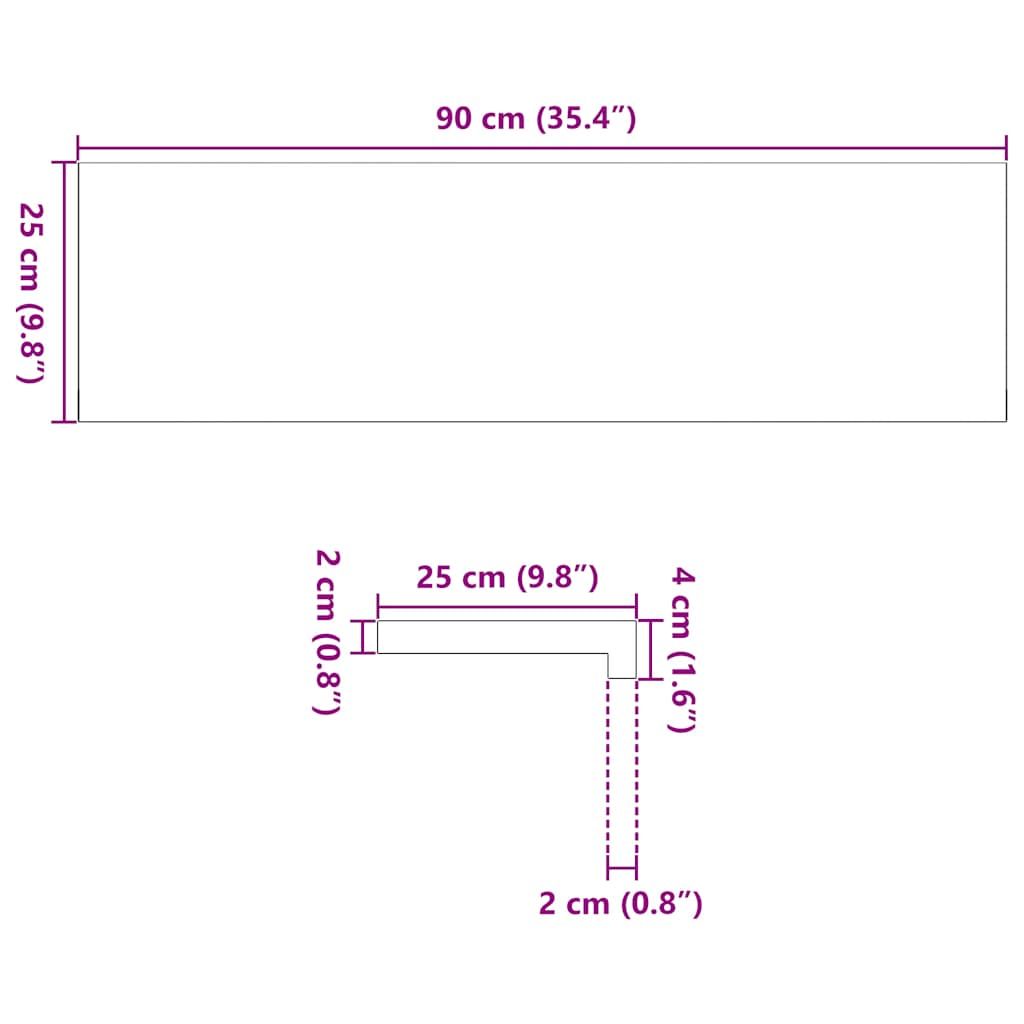 Treppenstufen 8 Stk. Braun-Schwarz 90x25x2 cm Massivholz Eiche
