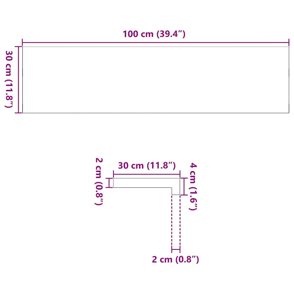 Treppenstufen 8 Stk. Braun-Schwarz 100x30x2 cm Massivholz Eiche