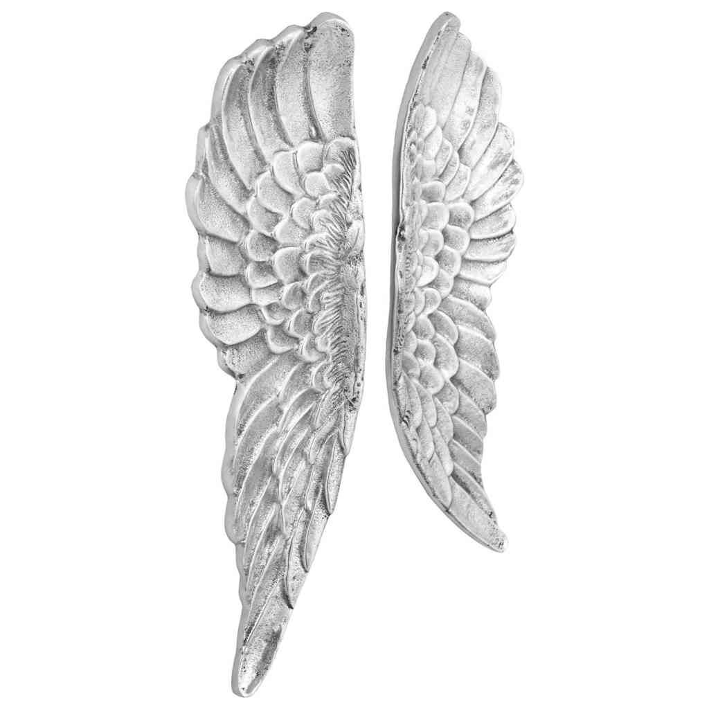 Flügel-Skulptur 2 pcs Silber 31 x 5 x 91 cm Aluminium