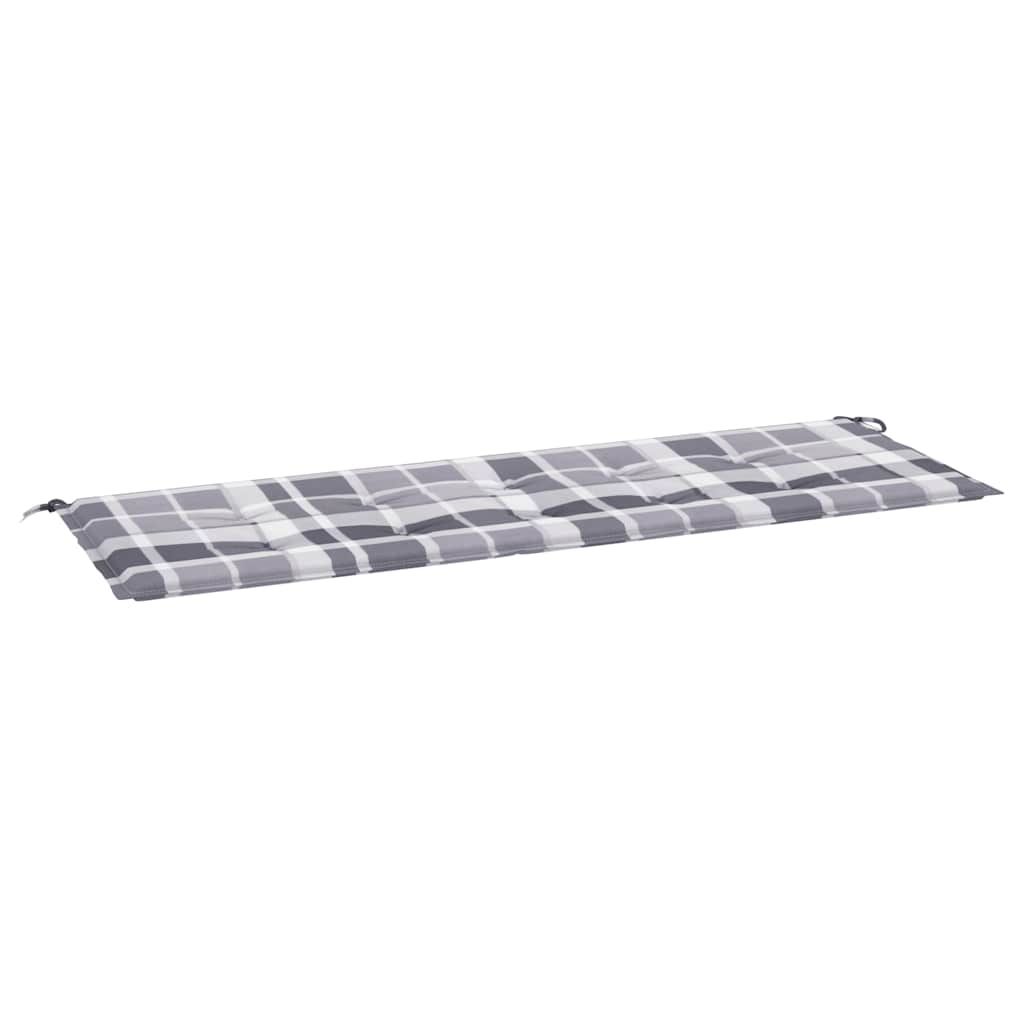 Gartenbank-Auflage Grau Karomuster 150x50x4 cm Oxford-Gewebe