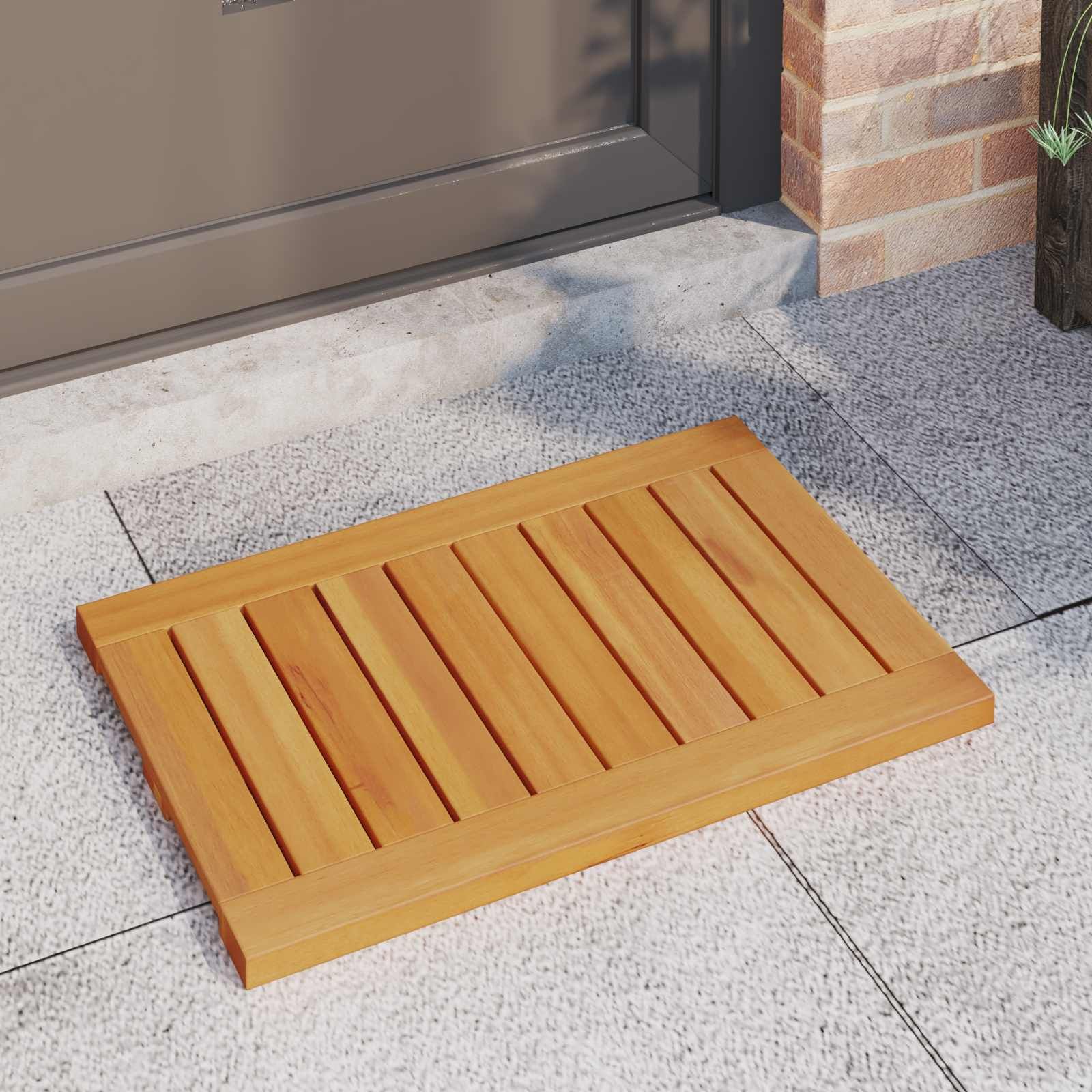 Badematte Uni Braun 60 x 40 cm Holz