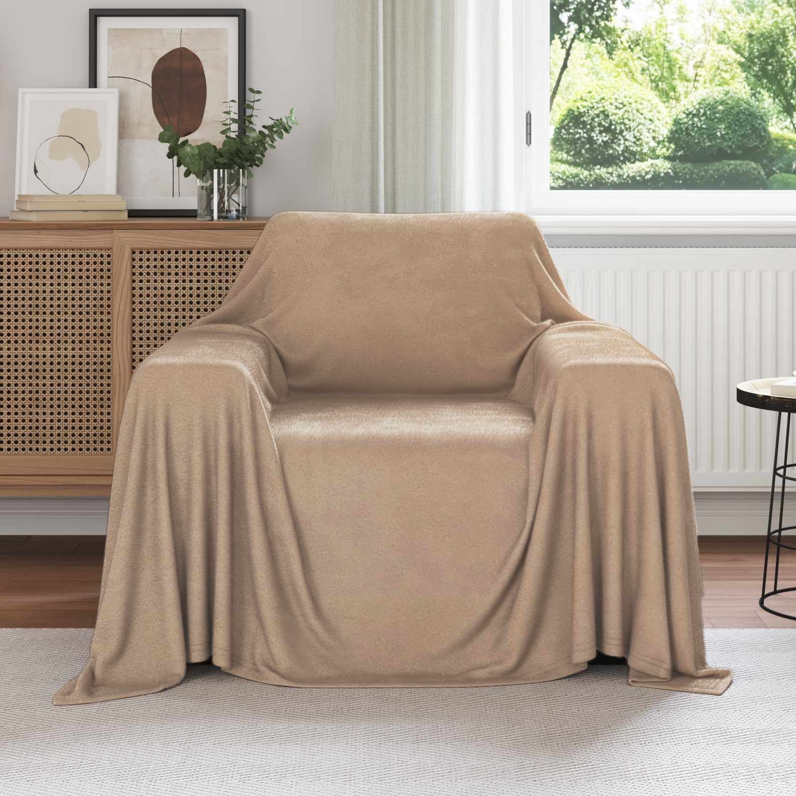 Überwurfdecke Kamel 210 x 140 cm Fleece