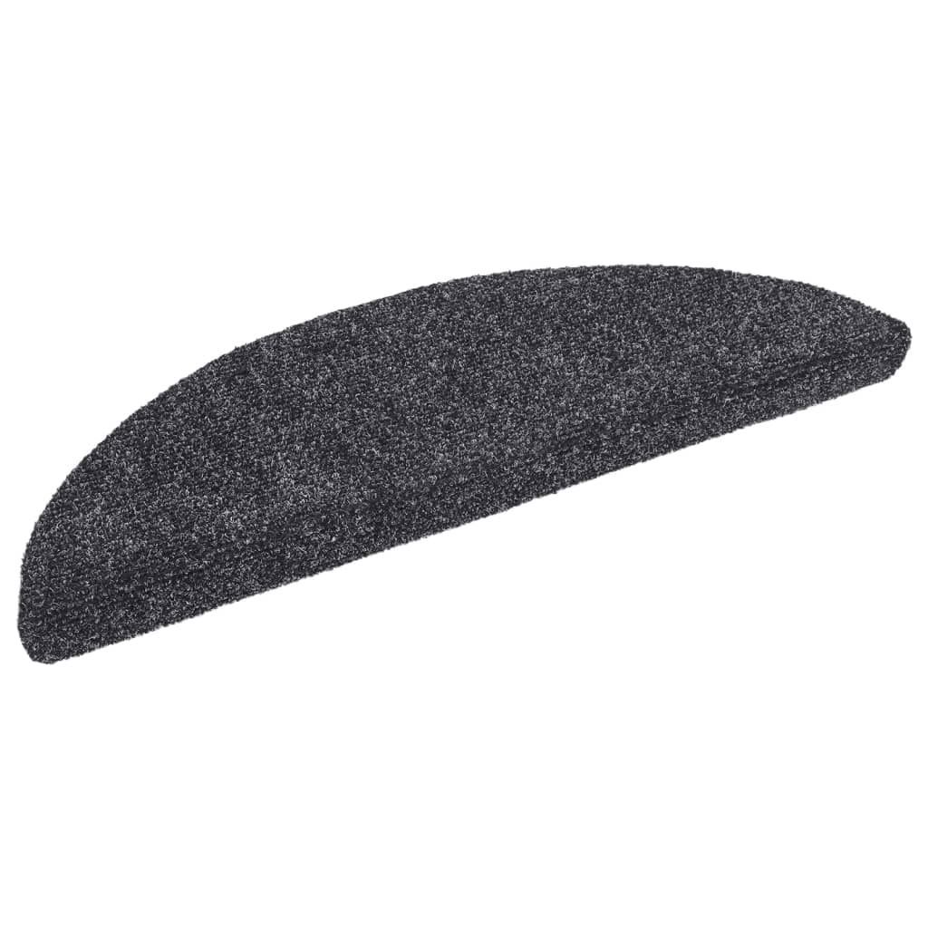 Stufenmatten Selbstklebend 15 Stk. 56x17x3 cm Dunkelgrau Halbrund