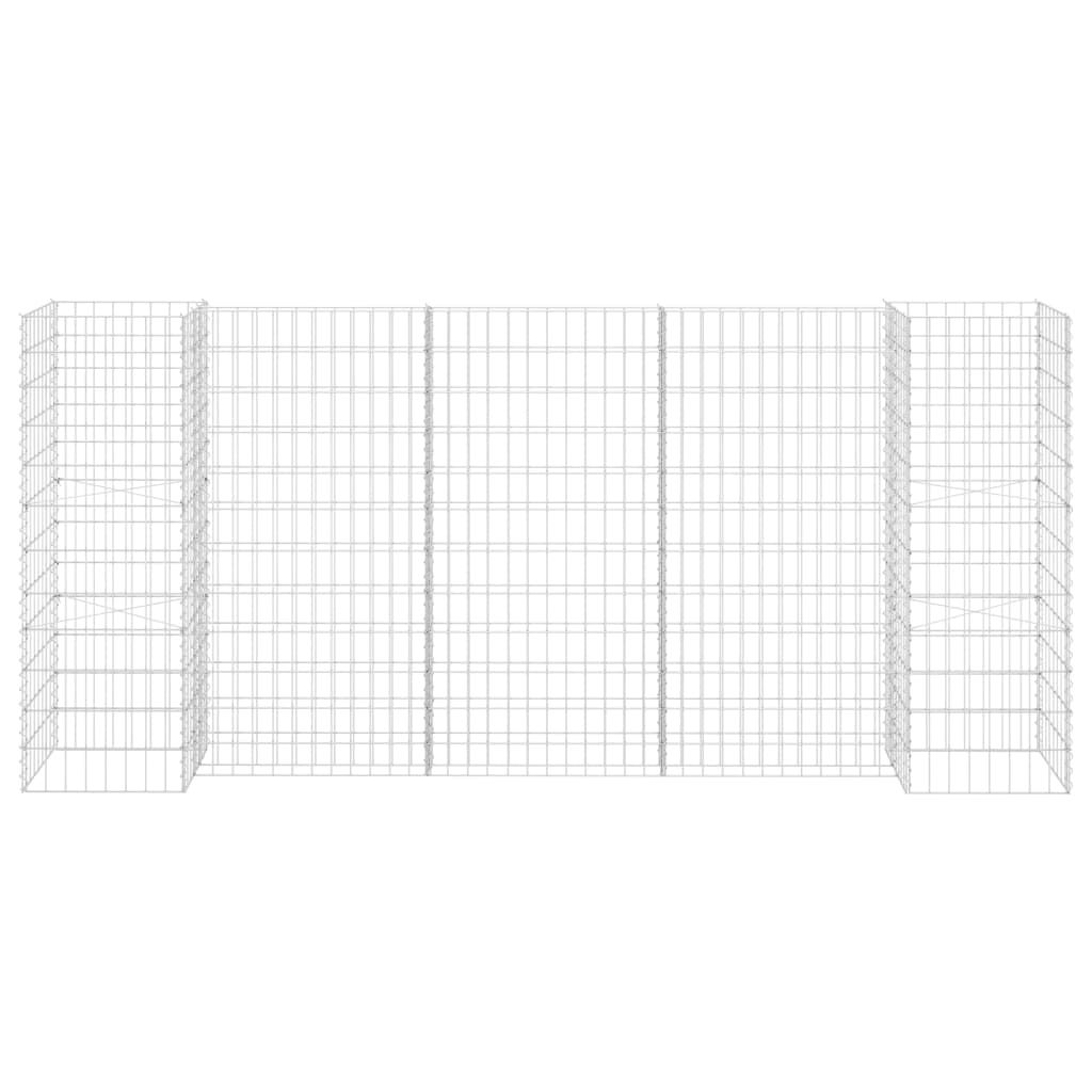 H-förmiger Gabionen-Pflanzkorb Stahldraht 260x40x120 cm