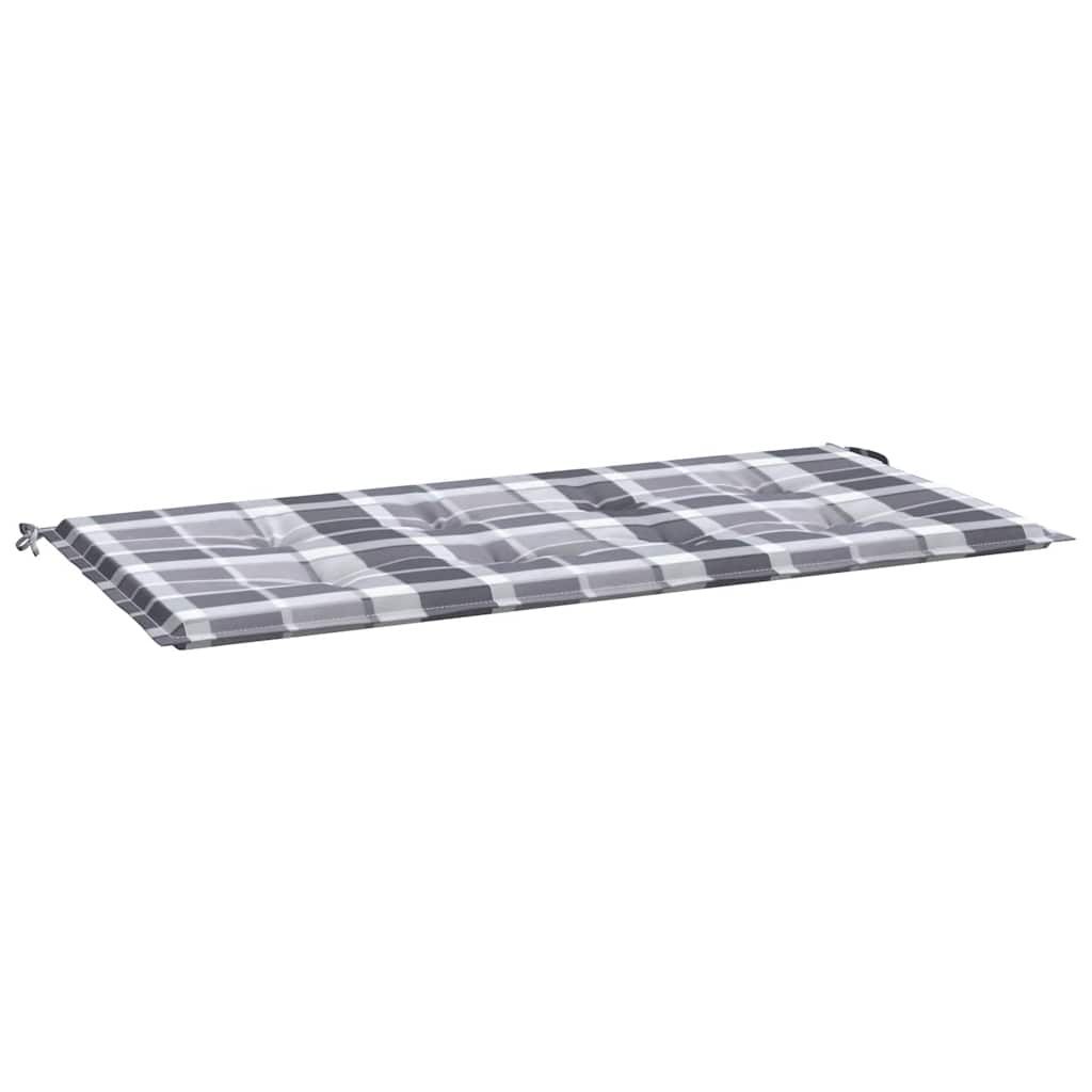 Gartenbank-Auflage Grau Karomuster 100x50x3 cm Oxford-Gewebe
