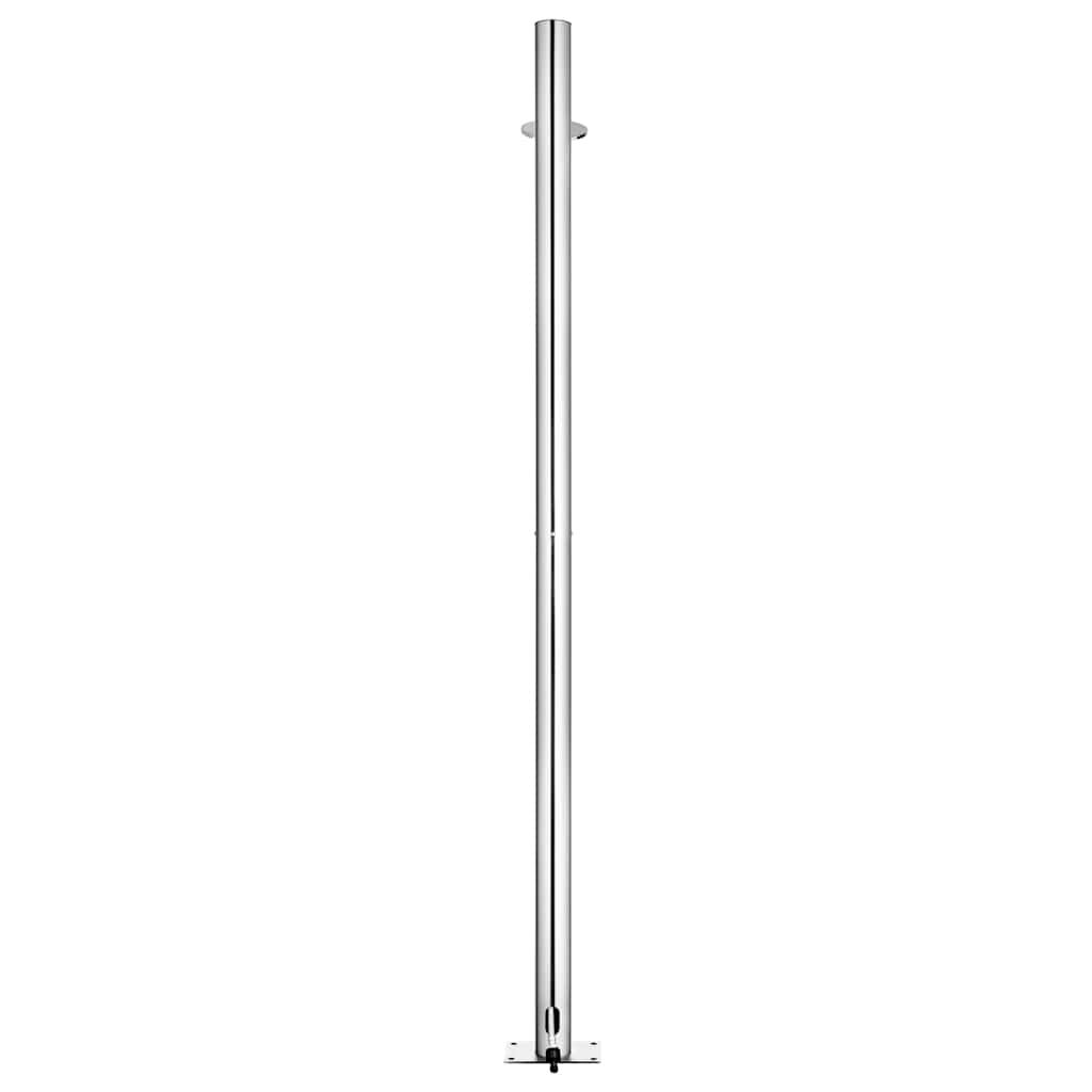 Gartendusche mit Brauner Bodenplatte 220 cm Edelstahl