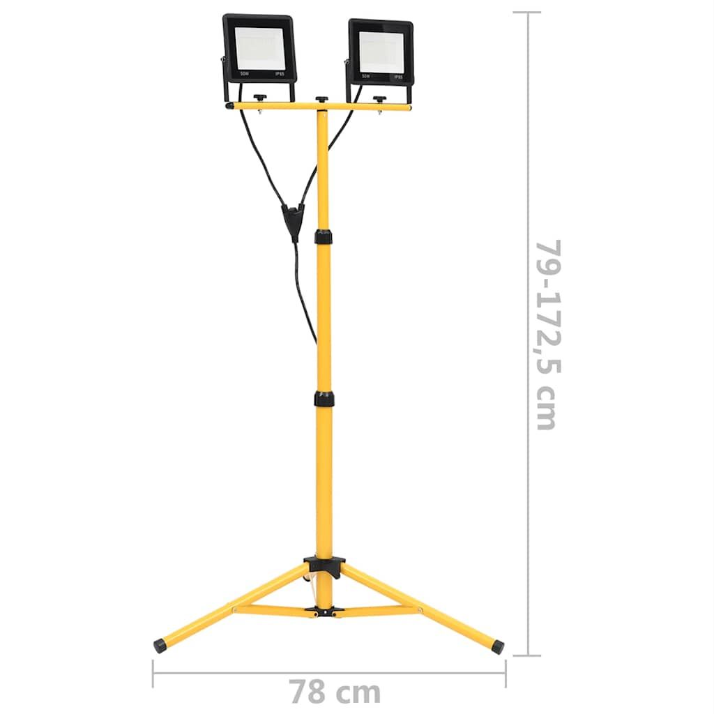 LED-Fluter mit Stativ 2x50 W Kaltweiß