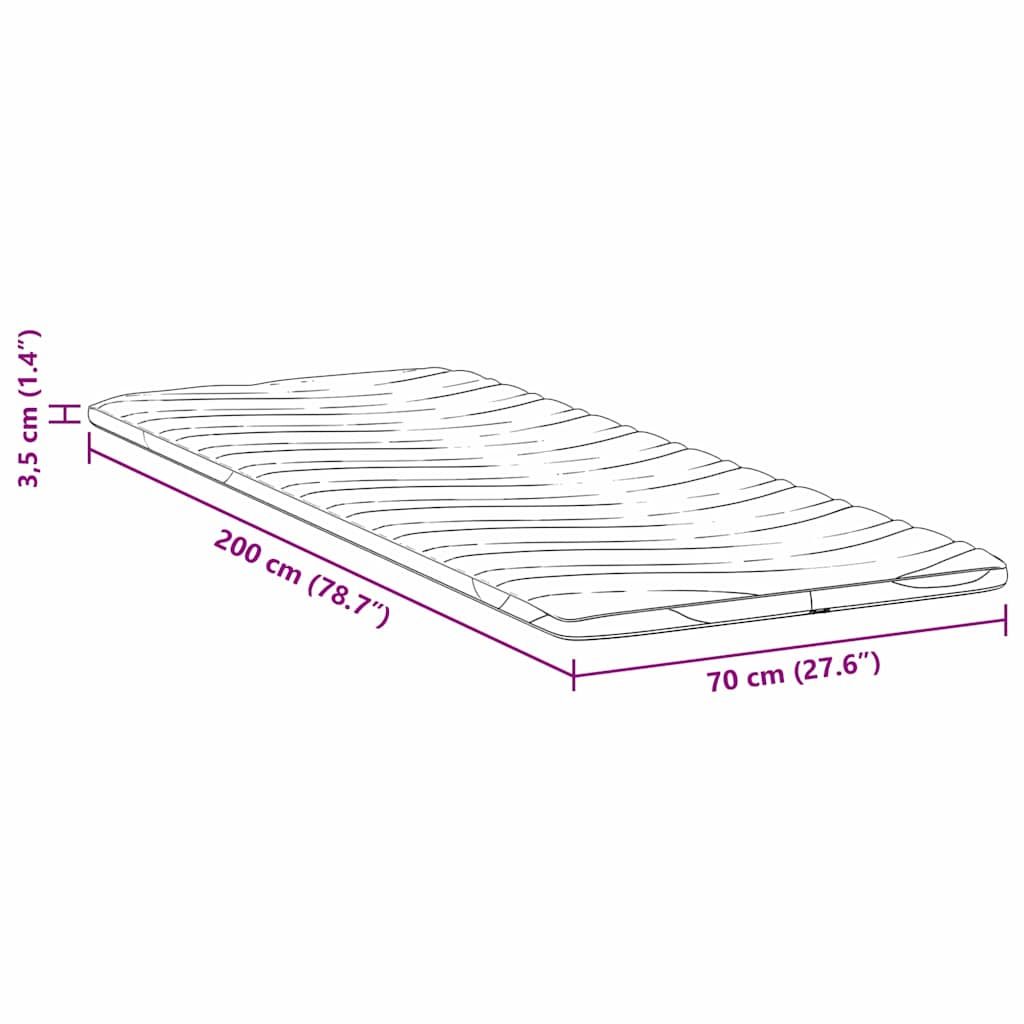 Matratzenauflage Weiß 70 x 200 cm Strickstoff