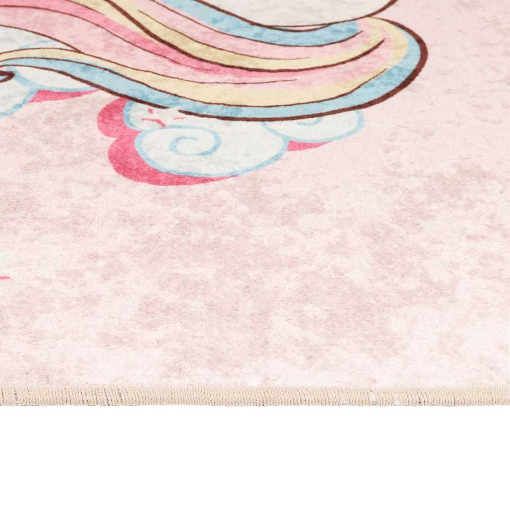 Kinderteppich Rosa 160x230 cm Einhorn Waschbar