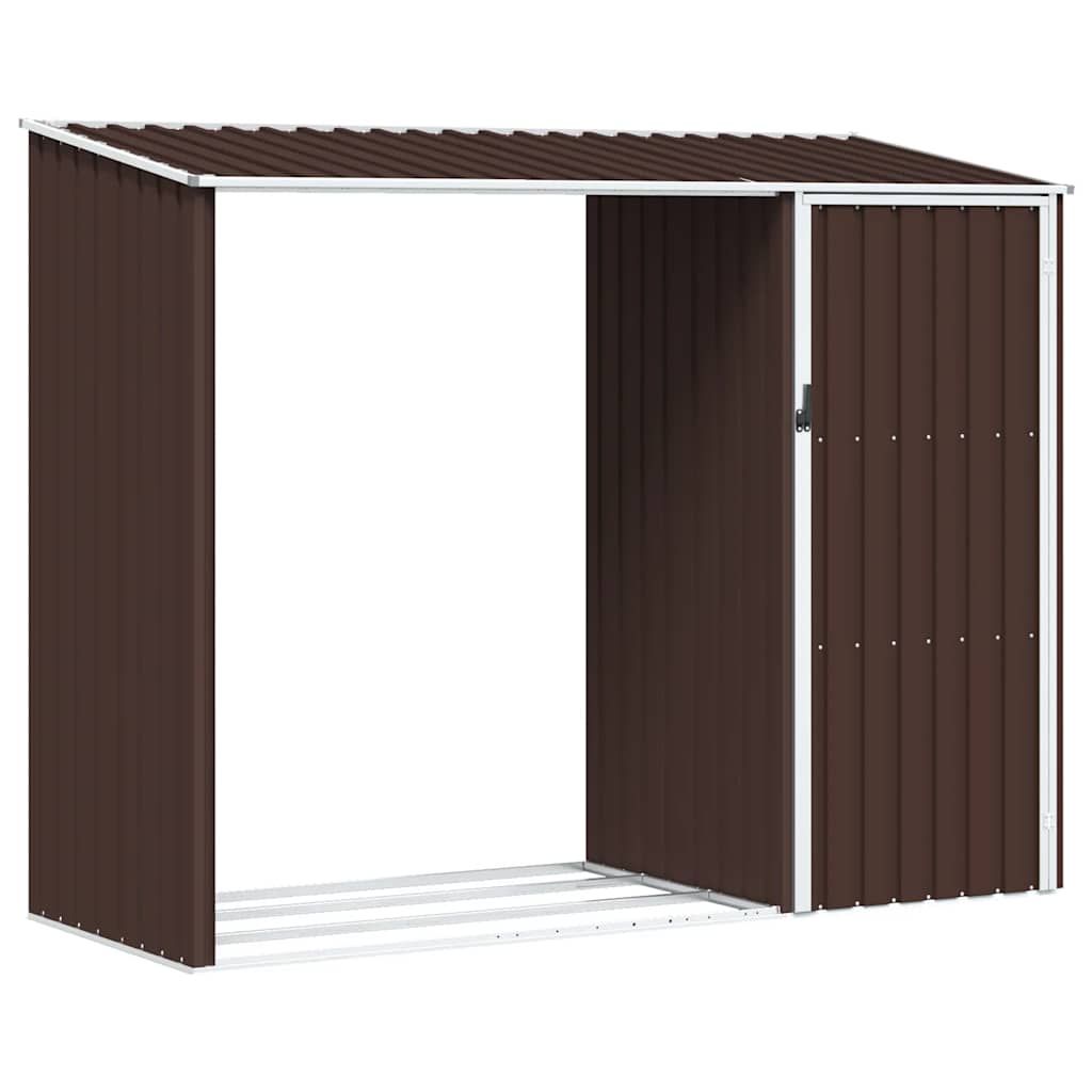 Garten Brennholzlager Braun 245x98x159 cm Verzinkter Stahl
