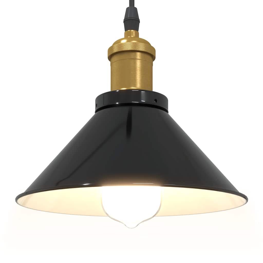 Pendelleuchte Höhenverstellbar E27 Schwarz Glänzend Ø 22 cm