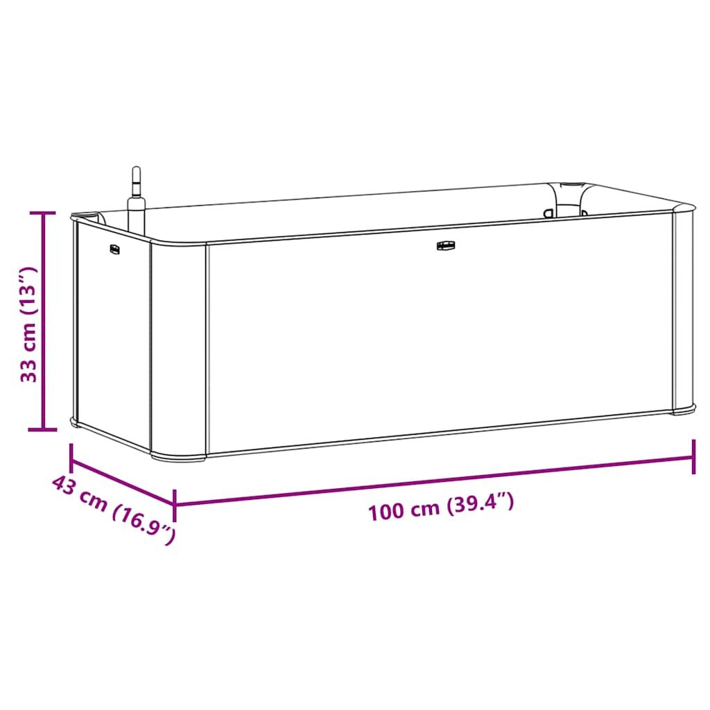 Garten-Hochbeet mit Selbstbewässerungssystem Weiß 100x43x33 cm