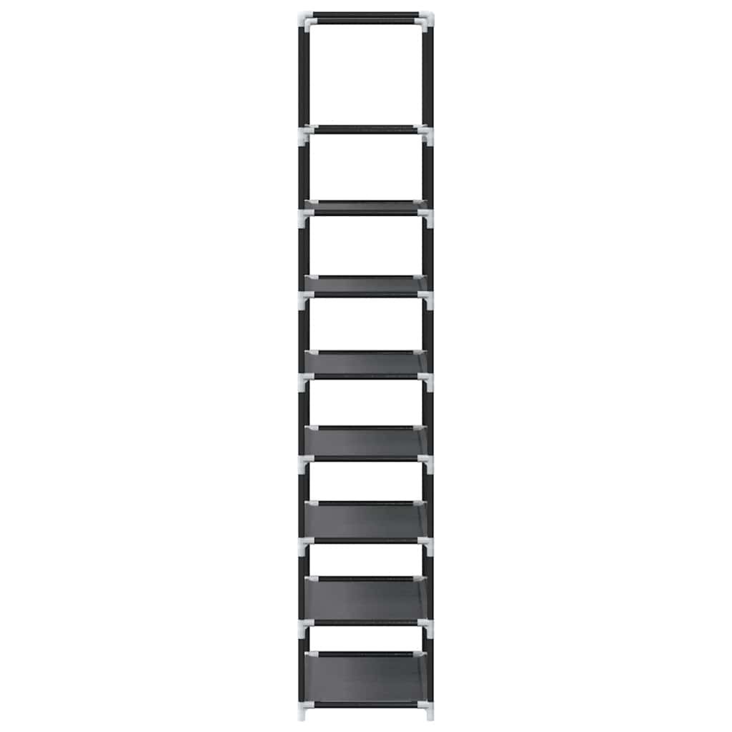 Schuhregal 8-stöckig Schwarz 44x28x145 cm Vliesstoff