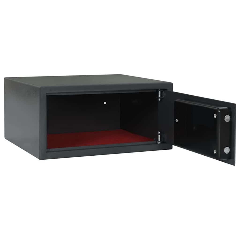 Digitaler Safe mit Schloss Dunkelgrau 42 x 37 x 20 cm Stahl
